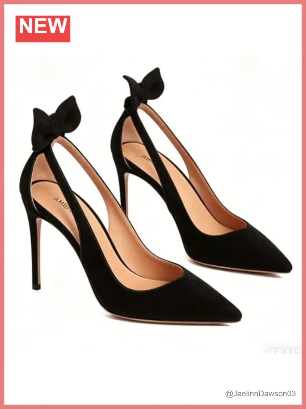 Pointed Toe Stiletto Heels Pumps Bow Design Slip On Dress Shoes Faux Leather